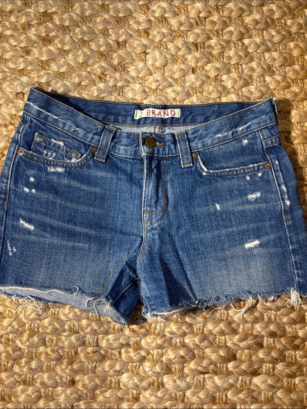 J Brand - Libra - Distressed Blue Denim Cutoff Shorts
